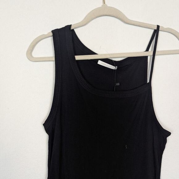 NWT John Elliott Black Cotton Ribbed Tank Dress - Picture 4 of 9